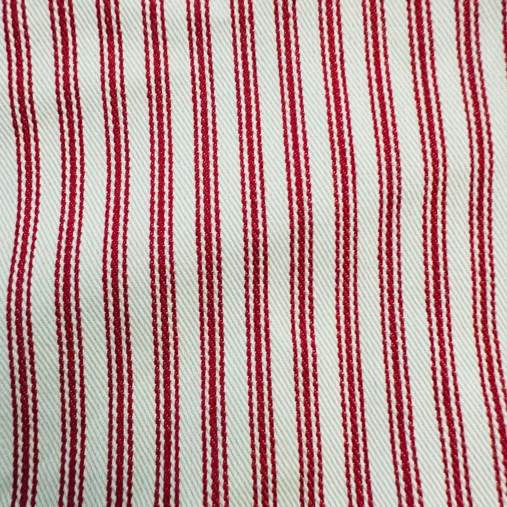 Pottery Barn Red Wheaton Striped Table Runner 108 inch Cotton Festive Holiday